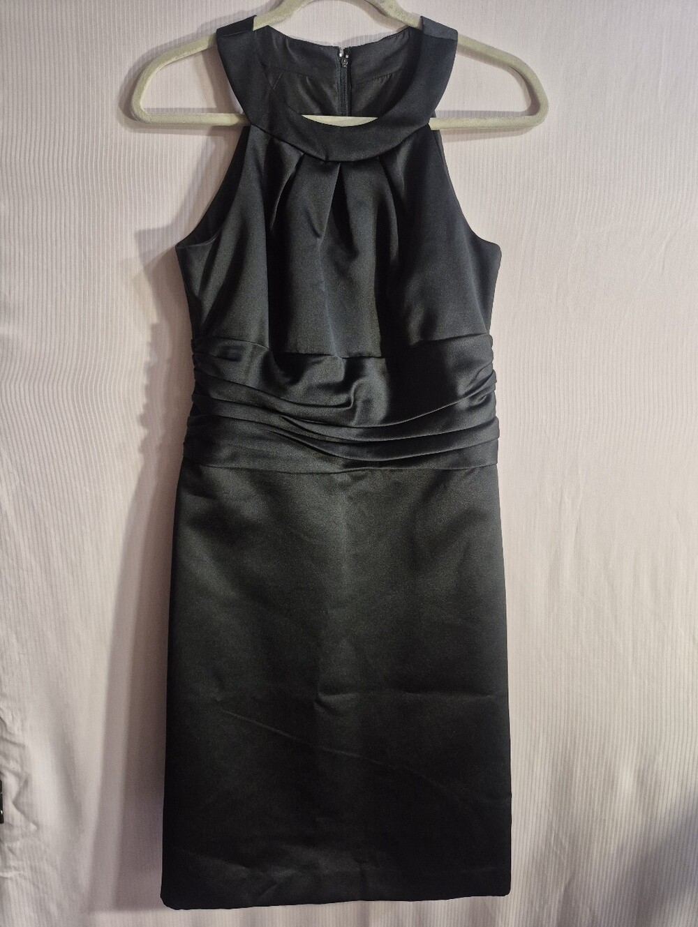 Black Satin A-line Dress